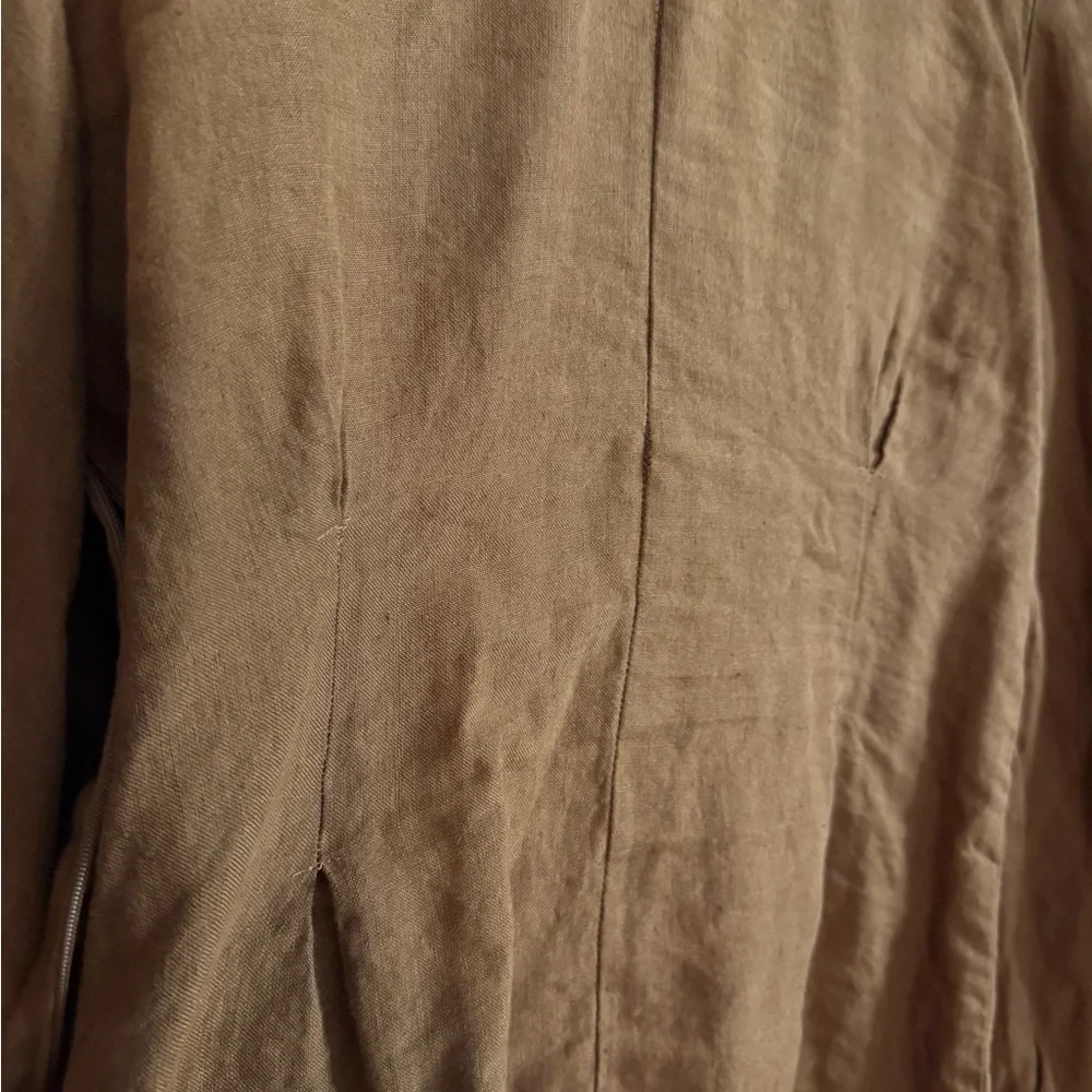 Son de Flor | Warm Brown Long Sleeve Women's Top | 100% Linen - Picture 6 of 11